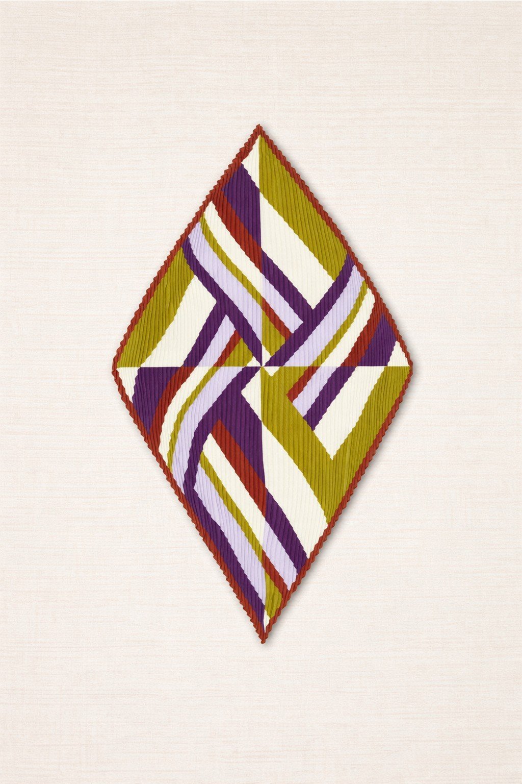 Pañuelo Plisado Geometrías Mostaza