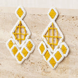 Pendientes Rafia Rombo Amarillo