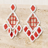 Pendientes Rafia Rombo Rojo