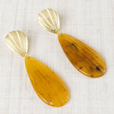 Pendientes Gota Resina Mostaza