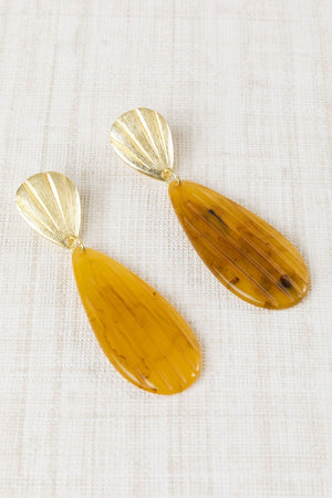Pendientes Gota Resina Mostaza