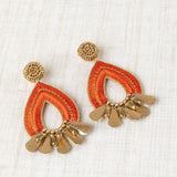 Pendientes Gota Bordado Naranja