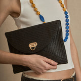 Bolso Rafia Metalizado Negro