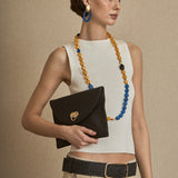 Bolso Rafia Metalizado Negro