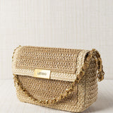 Bolso Rafia Solapa Mini Beige