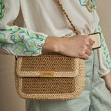 Bolso Rafia Solapa Mini Beige