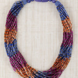 Collar Resinas Japonesas Rayado Morado