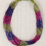 Collar Resinas Japonesas Rayado Verde