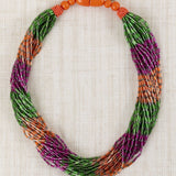 Orange Striped Japanese Resin Necklace