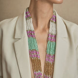 Multi-Striped Violet Necklace