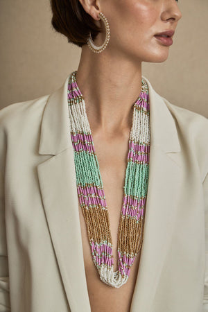 Multi-Striped Violet Necklace