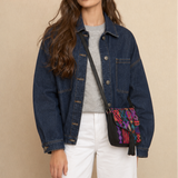 Bolso Bordado en Resinas Morado