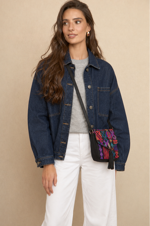 Purple Resin Embroidered Bag