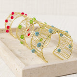 Brazalete Trenzado con Piedras Turquesa