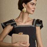 Natural Beige Woven Clutch Bag