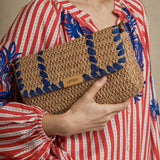 Bolso Rafia Midi Azul