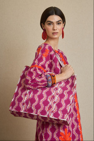 Bolsa Grande Ondas Fucsia