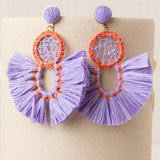 Pendiente Rafia Bicolor Morado