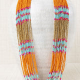Collar Multi Rayado Naranja