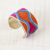 Brazalete Rafia y Resinas Rojo