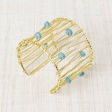 Brazalete Trenzado con Piedras Turquesa