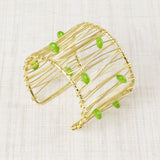 Brazalete Trenzado con Piedras Verde
