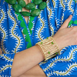 Brazalete Trenzado con Piedras Verde