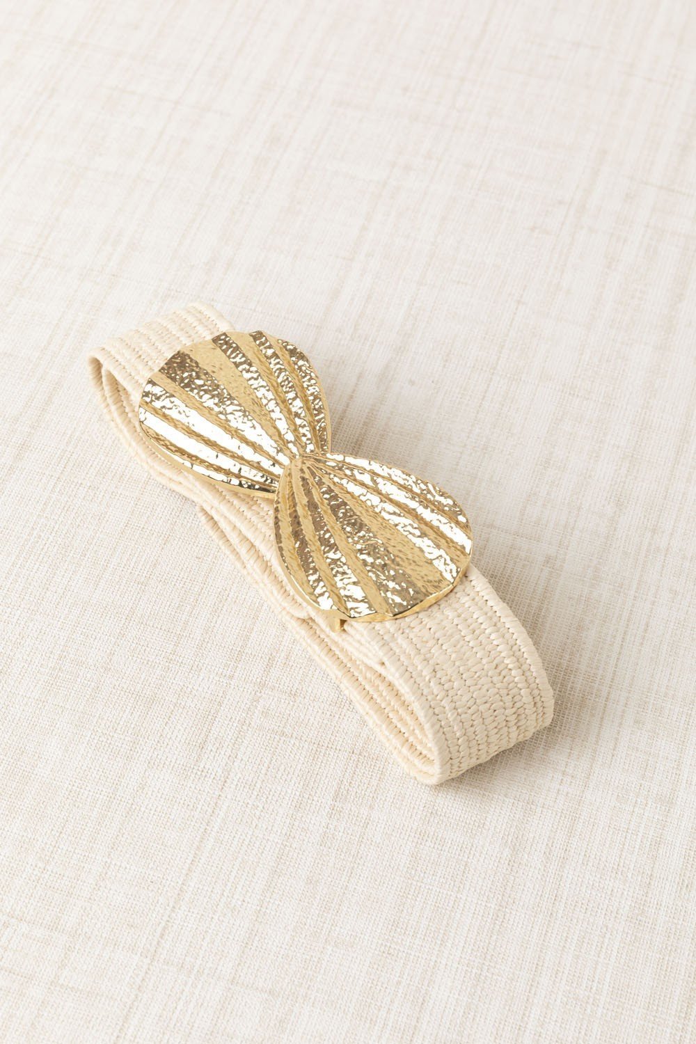 Cinturón Hebilla Conchas Beige