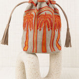 Orange Palm Tree Bucket Bag