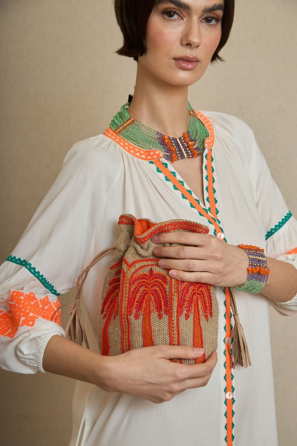 Bolso Saca Palmeras Naranja