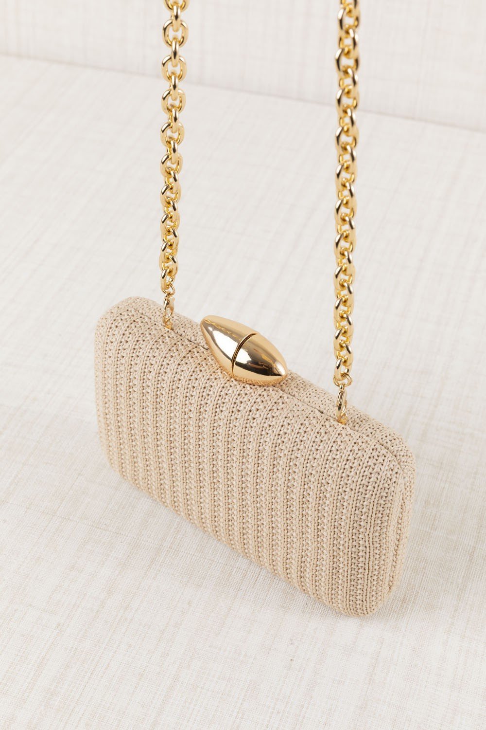 Bolso Clutch Tejido Natural Beige