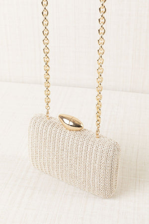 Natural Woven White Clutch Bag
