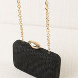 Black Natural Woven Clutch Bag