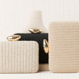 Bolso Clutch Tejido Natural Blanco