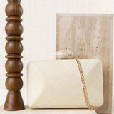 White Raffia Clutch Bag