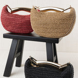 Bolso Rafia Medialuna Negro