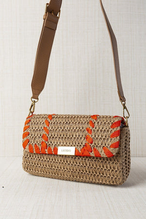 Bolso Rafia Midi Naranja