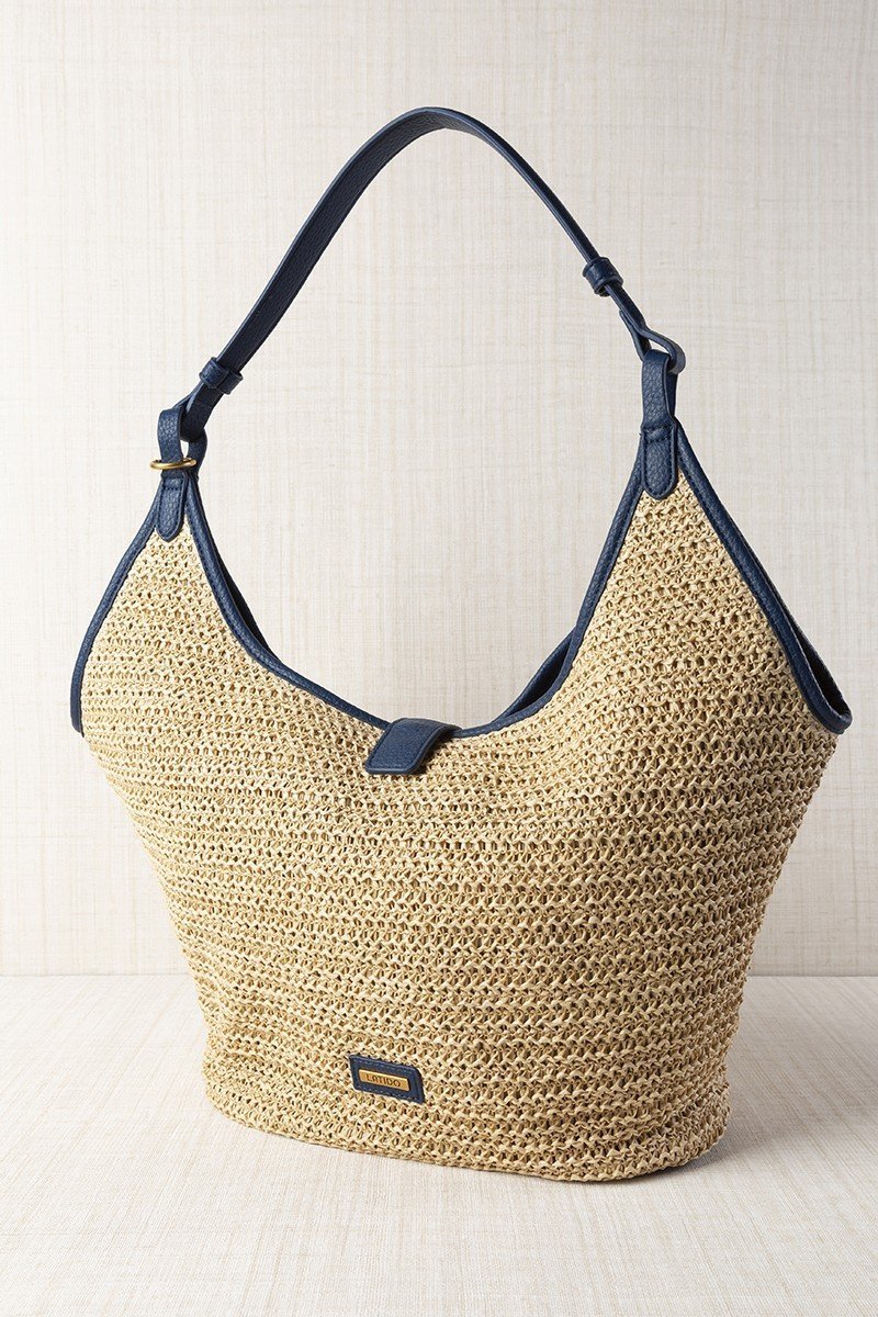 Bolso Shopper Rafia Azul