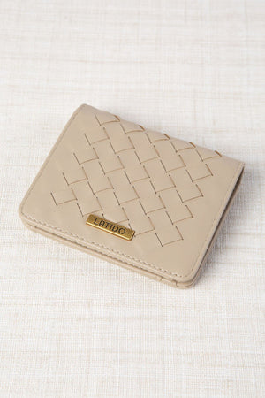 Cartera Monedero Trenzado Beige