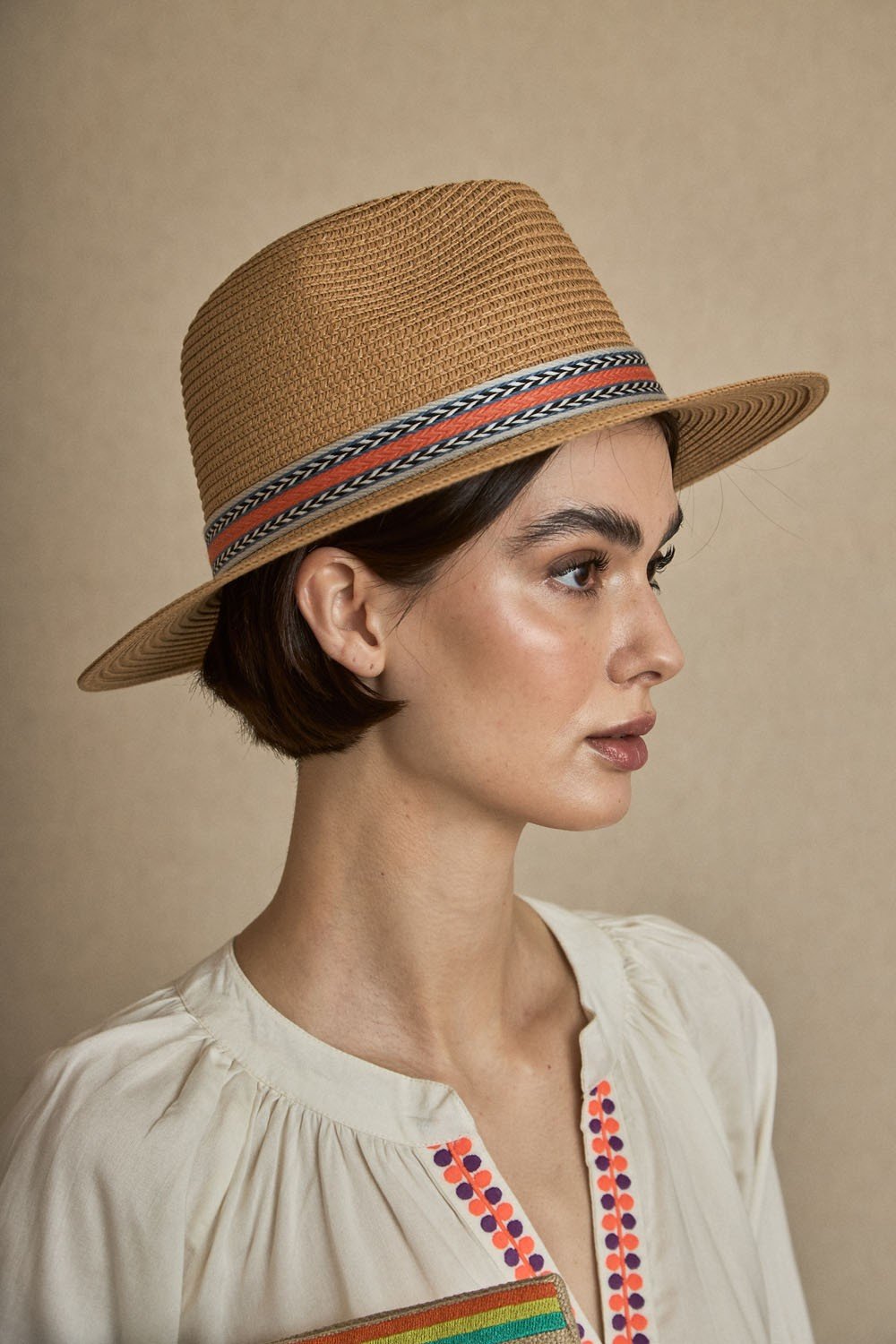 Sombrero Cinta Étnica Naranja
