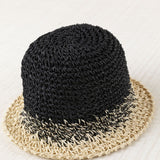 Black Plain Raffia Hat