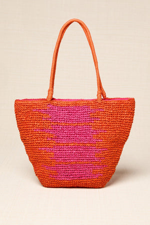 Bolso Capazo Rafia Fucsia