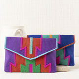 Bolso Cartera Mano Bordada Violeta