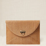 Brown Metallic Raffia Bag
