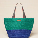 Bolso Capazo Rafia Bicolor Verde