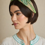 Diadema Bordada Palmera Verde