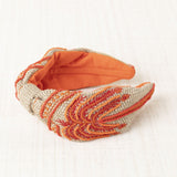 Diadema Bordada Palmera Naranja