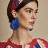Diadema Bordada Hojas Rojo