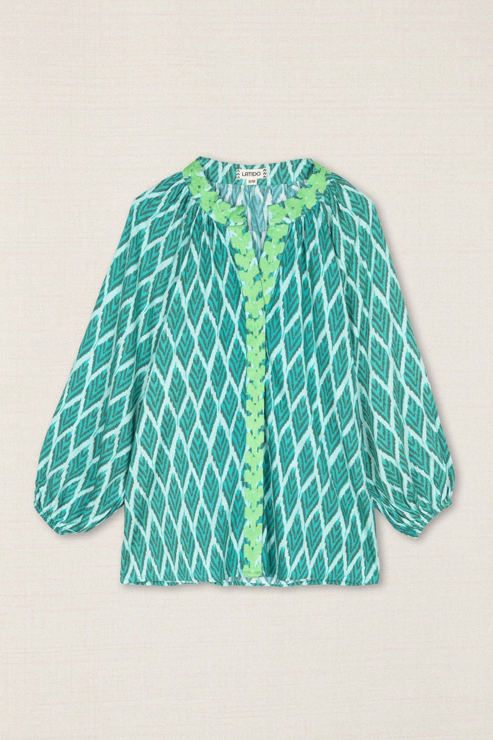 Blusa Rombo Bordada Verde