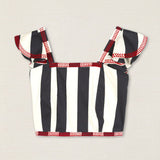 Conjunto Top-Falda con Bordado Rojo